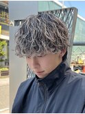 メッシュパーマ波巻きパーマハイライトカラーメンズブリーチ
