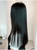 透明感◎ブリーチなしモスグリーン