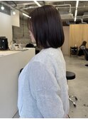 丸みボブ/グレージュブラウン