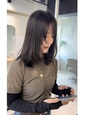 【ミディアムレイヤー&マロングレージュ】福岡レイヤーカット