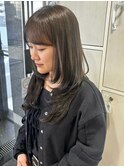 オリーブベージュ/ブリーチなし/透明感カラー/レイヤーカット