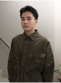 メンズショート × センターパート × ニュアンスパーマ