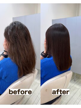 シゲ 自由が丘店(SHIGE) 乾かすだけでまとまる地毛風髪質改善ストレート40代50代縮毛矯正