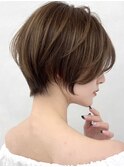 茗荷谷ショートカット白髪ぼかし白髪染めハイライト髪質改善ボブ