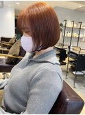 【吉田】ブリーチなしダブルカラーボブオレンジブラウン吉祥寺