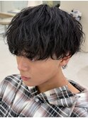 シャドウパーマメンズメッシュメンズパーマ波巻きパーマ韓国ヘア