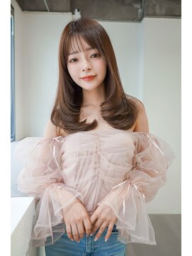 アンジェリカ 立町店(ANGELICA) ANGELICA くすみベージュ レイヤーカット シースルーバング