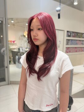 ステラ ヘア デザイン サロン(STELLA hair design salon) ロングレイヤー　ハイトーンピンク　【杉若】