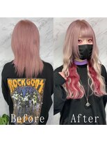 あるじゃんすー 京都店&nbsp;ホワイトベージュ×チェリーピンク#シールエクステ#京都