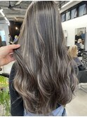 ハイライト白髪ぼかしハイライトレイヤーカットインナーカラー