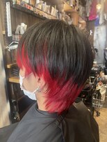 オーバーキャプテンネイキッド(OVER CAPTAIN NAKED) ショートウルフ 2トーンインナーカラー