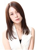大人可愛い小顔美髪ツヤ髪大人ガーリーココアベージュ秋冬A9