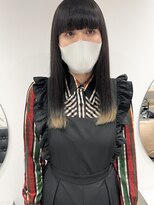 ラミエバイメルト 下北沢(lamie by melt)&nbsp;村上/切りっぱなしワイドバング裾カラーブロンド暗髪前髪カット