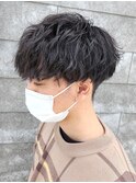 刈り上げ前下りマッシュショートメンズツイストスパイラルパーマ