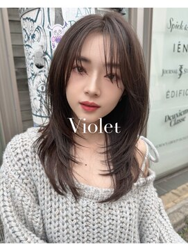バイオレット 表参道店(Violet) ナチュラルウルフカット小顔レイヤーカットアッシュブラック