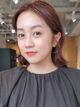 ノイカーム(noi Calm) 顔周りレイヤーカットくびれヘアミルクティーベージュカラー