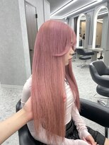 天神美容室 ブリーチ×ピンクカラー×髪質改善×顔周りカット
