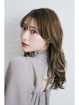クレス 早宮店(CLESC') 透明感カラーで巻き髪ロング+愛されバング