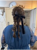 ツイン編みおろし