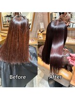 クラン バイ ナチュラル(clan by Natural)&nbsp;髪質改善ストレート/ミディアムヘア/ピンクブラウンカラー