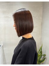 トゥイン 八王子(TWIN) イメチェンに　肩上切りっぱなしボブ　美髪カラー