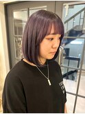 毛先重めボブ/モーヴグレージュ