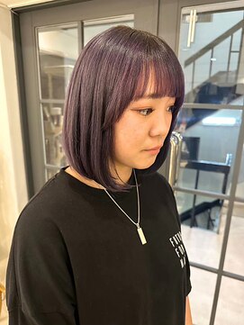 クレビア 名古屋(CreBiA) 毛先重めボブ/モーヴグレージュ