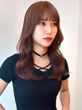 ザ ドッツ(THE DOTS) ピンクカラー 韓国風レイヤー ゆる巻き セミロング 20代