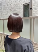 切りっぱなしボブ　ショートボブ　ミニボブ　美髪矯正