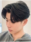 奈良men's 緩めフェザーパーマフェザーショート