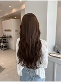 ナチュラルブラウン大人可愛い暗髪艶髪ロングヘア20代30代40代
