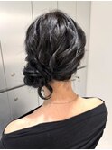 【新宿駅/新宿三丁目/ヘアセット/サイドシニヨン/お呼ばれヘア】