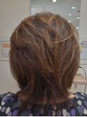 ベージュブラウン ブリーチメッシュ レイヤー