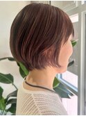 白髪ぼかしハイライト×ショートボブ