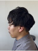 マッシュシャドーパーマセンター分けツーブロック