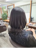Constriction semi-long × ash gray