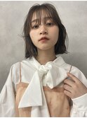 モテニュアンスボブヘルシースタイルルーズヘアシアーブラウン
