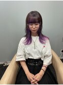 セミロングレイヤー×インナーパープル