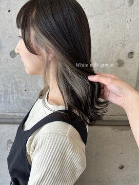 エミュ 天文館店(eMu) インナーカラーホワイトミルクグレージュ