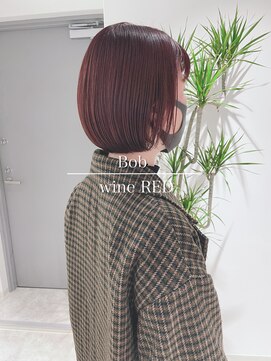 ルーム(room) 似合わせカット6 ボブ×ワインレッド
