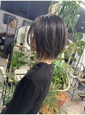 ダブルカラー 白髪ぼかし ボブレイヤー30代40代50代ハンサムボブ