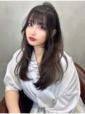 大人可愛い色気溢れるレイヤー 前髪カット 顔まわりカット