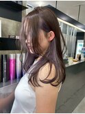 ハイライトカラーミルクティーベージュレイヤーカット