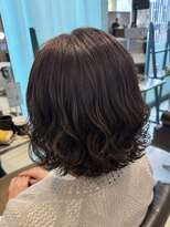 ヘアーウィーヴ 佐倉店(hair Weve)&nbsp;ミルクティーブロンド/ダークブルー/デジタルパーマ/佐倉