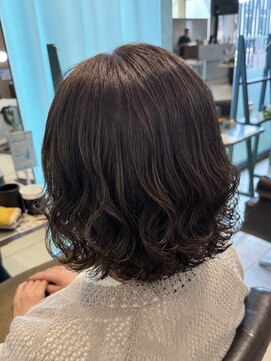 ヘアーウィーヴ 佐倉店(hair Weve) ミルクティーブロンド/ダークブルー/デジタルパーマ/佐倉
