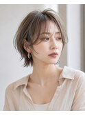 大人ショート 白髪ぼかし 白髪染め ハイライト 40代50代60