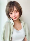 大人可愛いひし形ショート薄めバング ヘルシースタイル 髪質改善