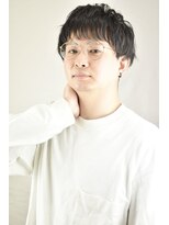 レ ギャルソン 仙台店(Les Garcons)&nbsp;黒髪2ブロックショートニュアンスマッシュビジネススタイル眼鏡