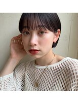 ガーデン オオタカノモリ(garden otakanomori)&nbsp;透明感暗髪×束感ショート×シースルーバング×フレンチガーリー