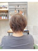 脱白髪染めベージュ ショート
